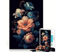 Puzzle pour adolescents, 1000 pièces, belles roses, pièces coupées proprement, jeu intelligent, cadeau pour les loisirs, motif de Noël (38 x 52 cm)