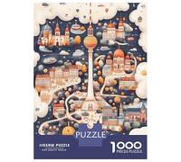 Puzzle pour Adolescents 1000 Pièces Berlin Cityscape Illustration Puzzles pour Adolescents Jeux Relaxants Cadeaux pour Femmes pour Anniversaire, Noël 70x50cm/1000pcs