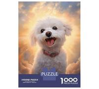 Puzzle pour Adolescents 1000 Pièces Bichon Frise Puzzles pour Adultes Jeu Manuel Améliore La Mémoire Interaction Parent-Enfant 70x50cm/1000pcs