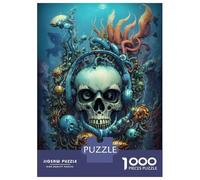 Puzzle pour Adolescents 1000 Pièces Bio Punk Music Skull Water Puzzles pour Adultes Jeu Manuel Améliore La Mémoire Interaction Parent-Enfant 38x26cm/1000pcs