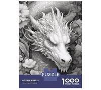 Puzzle pour Adolescents 1000 Pièces Black and White Dragon Casse-tête pour Adolescents, Jeu De Réflexion, Découpe De Précision, Cadeau d'anniversaire Unique 38x26cm/1000pcs