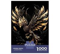Puzzle pour Adolescents 1000 Pièces Black Gold Phoenix Puzzles pour Adultes, Jouets Anti-Stress, Décoration Murale, Interaction Parent-Enfant 52x38cm/1000pcs