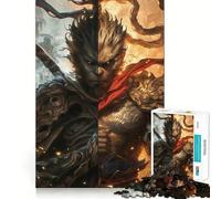 Puzzle pour Adolescents 1000 pièces Black Myth Wukong,Illustration aux Bords précis,Jeu de Concentration idéal,Cadeau Parfait pour des Moments de détente,Illustration de Noël (38x26cm)