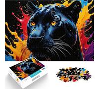Puzzle pour Adolescents 1000 pièces Black Panther en Touches de Couleur Jouets éducatifs Décoration d'intérieur et Cadeaux Uniques 38x26cm