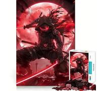 Puzzle pour Adolescents 1000 pièces Bloodmoon Ninja Samurai Premium Edge Art,Jeu de Concentration,Divertissement pour Les Moments de détente,Cadeau Artistique de Noël (50x75cm)