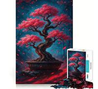 Puzzle pour Adolescents 1000 pièces Bonsaï aux Feuilles Rouges,Illustration aux Bords Nets,Jeu de Concentration idéal,Cadeau Parfait pour des Moments de détente,thème de Noël (38x26cm)