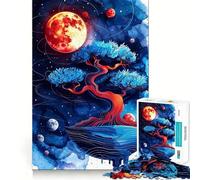 Puzzle pour Adolescents 1000 pièces Bonsaï dans l'espace,Illustration aux Bords précis,Jeu de Concentration Amusant,Moment de détente,Cadeau de Noël apaisant (38x52cm)