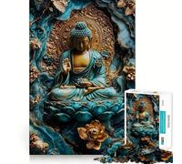 Puzzle pour Adolescents 1000 pièces Bouddha Calme Zen Kintsugi Découpe serrée Jeu cérébral créatif et Amusant Détente Cadeau Artistique de Noël (38x52cm)
