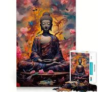 Puzzle pour Adolescents 1000 pièces Bouddha dans la Nature Bords impeccables Jeu de réflexion Amusant Cadeau Moments de détente Décoration Murale de Noël (38x26cm)