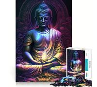 Puzzle pour Adolescents 1000 pièces Bouddha dans la Nature Découpe serrée Amusant Résolution de problèmes Détente Décoration de Noël (38x52cm)