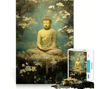 Puzzle pour Adolescents 1000 pièces Bouddha dans la Nature Découpe serrée Jeu de réflexion Amusant et créatif Détente Cadeau Artistique de Noël (38x26cm)