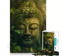 Puzzle pour Adolescents 1000 pièces Bouddha Nature Forêt Découpe serrée Jeu de réflexion Amusant et créatif Détente Cadeau Artistique de Noël (38x26cm)