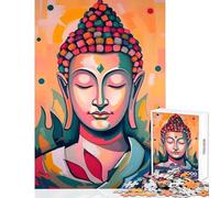 Puzzle pour Adolescents 1000 pièces Bouddha Serein en méditation Art Abstrait Jeu éducatif Cadeau de Noël Secret Jeu Manuel renforce Les Liens Entre Les Couples Dimensions 38x52cm
