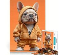 Puzzle pour Adolescents 1000 pièces Bouledogue et Corps Humain Découpe serrée Amusant Résolution de problèmes Détente Décoration de Noël (38x52cm)