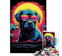 Puzzle pour Adolescents 1000 pièces Bouledogue français Style rétro Jouet addictif pour cultiver la Patience Jeu de réflexion décoration Parfaite Cadeau Amusant (Taille 38x52cm)