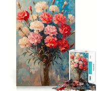 Puzzle pour Adolescents 1000 pièces Bouquet d'œillets Bords impeccables Jeu de réflexion Amusant Cadeau Moments de détente Décoration Murale de Noël (38x26cm)