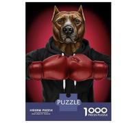 Puzzle pour Adolescents 1000 Pièces Boxer Pit Bull Terrier Puzzle Adulte Jeux Relaxants Améliorent La Mémoire Jeu Stimulant Cadeaux 52x38cm/1000pcs