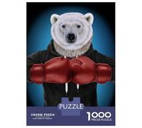 Puzzle pour Adolescents 1000 Pièces Boxer Polar Bear Puzzle Adulte Jeux Relaxants Améliorent La Mémoire Jeu Stimulant Cadeaux 70x50cm/1000pcs