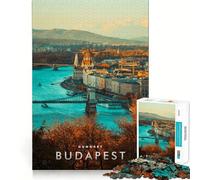 Puzzle pour Adolescents 1000 pièces Budapest Hongrie Découpe serrée Amusant Résolution de problèmes Détente Décoration Artistique de Noël (50x75cm)