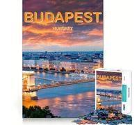 Puzzle pour Adolescents 1000 pièces Budapest Hongrie Voyage Décoration découpée soignée Jouet créatif et Amusant Jeu de Paix Pièce Artistique de Noël (50x75cm)
