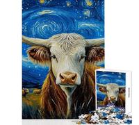Puzzle pour Adolescents 1000 pièces Buffalo Van Gogh étoilé Jeu Manuel Difficile et Stimulant Jouet Anti-Stress Améliore l'amour Entre Les Couples (38X52CM)