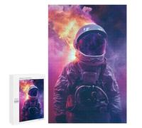 Puzzle pour adolescents 1000 pièces Burning Astronaut in Space Puzzle pour adultes Jeu d'ingéniosité Décoration de la maison Cadeaux pour réduire le stress 1000 pièces