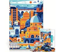 Puzzle pour Adolescents 1000 pièces Cagliari Sardaigne Voyage Décoration découpée soignée Jouet créatif et Amusant Jeu de Paix Pièce Artistique de Noël (38x26cm)