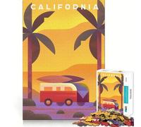 Puzzle pour Adolescents 1000 pièces California Neat Cut Decor Jouet créatif et Amusant,Jeu de Paix,œuvre d'art de Noël (50x75cm)