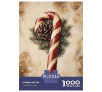 Puzzle pour Adolescents 1000 Pièces Candy Cane and Pine Cone Puzzles pour Adultes Jeux De Détente Découpe De Précision Offre Spéciale pour Toute La Famille 38x26cm/1000pcs