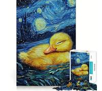 Puzzle pour Adolescents 1000 pièces Caneton sous Un Ciel étoilé Jeu d'intelligence Amusant et Relaxant Décoration d'anniversaire (38x26cm)
