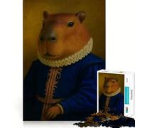 Puzzle pour Adolescents 1000 pièces Capybara Renaissance Portrait Bords impeccables Jeu Amusant et Stimulant Mental Jeu Calme et Amusant Cadeau d'anniversaire Art Découverte (50x75cm)