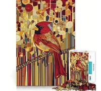 Puzzle pour Adolescents 1000 pièces Cardinal Art Abstrait Découpe serrée Amusant Résolution de problèmes Détente Décoration de Noël (38x26cm)