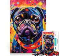 Puzzle pour Adolescents 1000 pièces Carlin Noir Abstrait,Art aux Bords précis,Jeu de Concentration,Cadeau,Jeu pour Passer Un Moment agréable,Illustration de Noël (38x26cm)