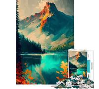 Puzzle pour Adolescents 1000 pièces Cascade dans la forêt Jouet éducatif Japonais Jeu éducatif Décoration Parfaite Cadeau d'anniversaire (Dimensions 38x26cm)