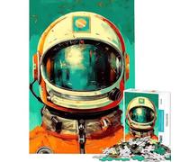 Puzzle pour Adolescents 1000 pièces Casque d'astronaute rétro Activités Amusantes à la Maison Améliore la mémoire Jeu Manuel pour Les 14 Ans et Plus (38x26cm)