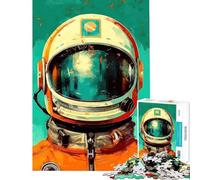 Puzzle pour Adolescents 1000 pièces Casque d'astronaute rétro Un défi à relever pour créer Une œuvre d'art Jeu Anti-Stress Convient aux 14 Ans et Plus (50x75cm)