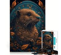 Puzzle pour adolescents, 1000 pièces, castor, surnaturel, pièces découpées, jeu intelligent, cadeau pour les loisirs, jeu, motif de Noël (38 x 52 cm)