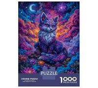 Puzzle pour Adolescents 1000 Pièces Celestial Fox in Lotus Garden Puzzles pour Adultes Jeu Familial Anti-Stress Interaction Parent-Enfant 52x38cm/1000pcs
