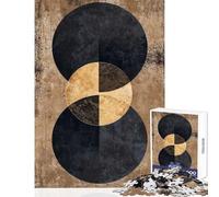 Puzzle pour Adolescents 1000 pièces Cercles rustiques Jeu éducatif pour Passer Le Temps à la Maison Jouet éducatif avec Poster et Feuille de Questions Assortis (38x26cm)