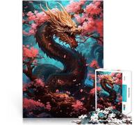 Puzzle pour Adolescents 1000 pièces Cerisier Dragon Japonais pour Le Jeu éducatif Challenge Toy Jeu de défi Unique 75x50cm