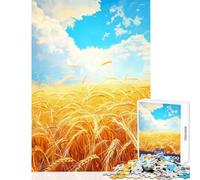 Puzzle pour Adolescents 1000 pièces Champ de blé Jeu Manuel Difficile Anti-Stress Améliore l'amour Entre Les Couples (38x52cm)