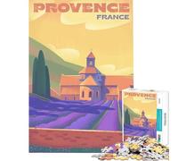 Puzzle pour Adolescents 1000 pièces Champs de Lavande de Provence Jeu Familial addictif pour cultiver la Patience pour Les Jeux Améliore la mémoire (Dimensions 38x52cm)