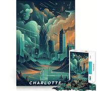 Puzzle pour Adolescents 1000 pièces Charlotte Caroline du Nord Casse-tête logique Amusant et précis,pour se détendre et s'amuser,Cadeau Artistique de Noël (38x52cm)