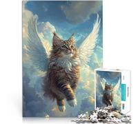 Puzzle pour Adolescents 1000 pièces Chat Ange Aidez Le Cerveau à exercer des Jouets addictifs pour cultiver la Patience Une œuvre d'art 50x70cm
