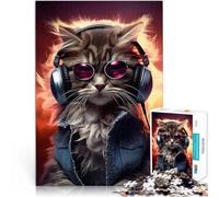 Puzzle pour Adolescents 1000 pièces Chat Calme Jouets éducatifs et d'apprentissage Jeux familiaux Cadeaux du Père Noël Secret 26x38cm
