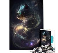 Puzzle pour Adolescents 1000 pièces Chat de l'espace Cosmique Jeu de réflexion Casse-tête Jouets Jeux éducatifs Cadeau pour Anniversaires Difficile (Taille 75x50cm)