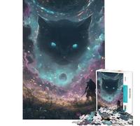 Puzzle pour Adolescents 1000 pièces Chat géant dans l'espace Cosmique Galaxie Jouet addictif pour cultiver la Patience Jeu Familial Convient aux Couples Excellent Cadeau pour Les Jeux (38x52cm)