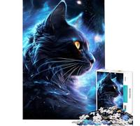 Puzzle pour Adolescents 1000 pièces Chat Mystique de l'espace Activités Amusantes à la Maison pour Toute la Famille Jeux familiaux pour Les 14 Ans et Plus (50x75cm)