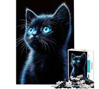Puzzle pour Adolescents 1000 pièces Chaton Mignon aux Yeux Bleus Un défi à relever pour créer Une œuvre d'art Jouet éducatif Convient aux Personnes de 14 Ans et Plus (38x26cm)