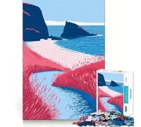 Puzzle pour Adolescents 1000 pièces Chemin de Plage Tropical Découpe serrée Jeu de réflexion créatif et Amusant Détente Cadeau Artistique de Noël (38x26cm)